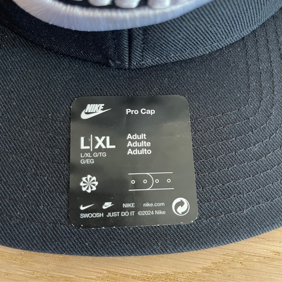 Nike Unisex Dri-FIT Pro Structured Futura Cap Black Snapback Hat with Icon Logo - Picture 3 of 6